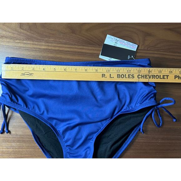 24th & Ocean Navy Mid Waist Adjustable Bikini Bottom Medium NWT - Picture 7 of 7